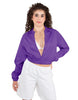 Solid Satin Cropped Jockey Jacket No Rib