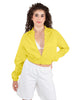 Solid Satin Cropped Jockey Jacket No Rib
