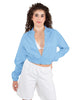 Solid Satin Cropped Jockey Jacket No Rib