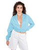 Solid Satin Cropped Jockey Jacket No Rib