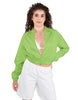 Solid Satin Cropped Jockey Jacket No Rib