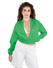 Solid Satin Cropped Jockey Jacket No Rib