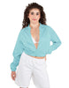Solid Satin Cropped Jockey Jacket No Rib