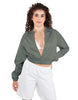Solid Satin Cropped Jockey Jacket No Rib