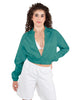 Solid Satin Cropped Jockey Jacket No Rib