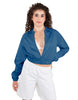 Solid Satin Cropped Jockey Jacket No Rib
