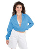 Solid Satin Cropped Jockey Jacket No Rib