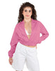 Solid Satin Cropped Jockey Jacket No Rib