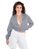 Solid Satin Cropped Jockey Jacket No Rib