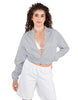 Solid Satin Cropped Jockey Jacket No Rib
