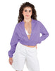 Solid Satin Cropped Jockey Jacket No Rib