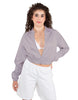 Solid Satin Cropped Jockey Jacket No Rib
