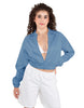 Solid Satin Cropped Jockey Jacket No Rib