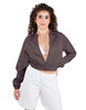 Solid Satin Cropped Jockey Jacket No Rib