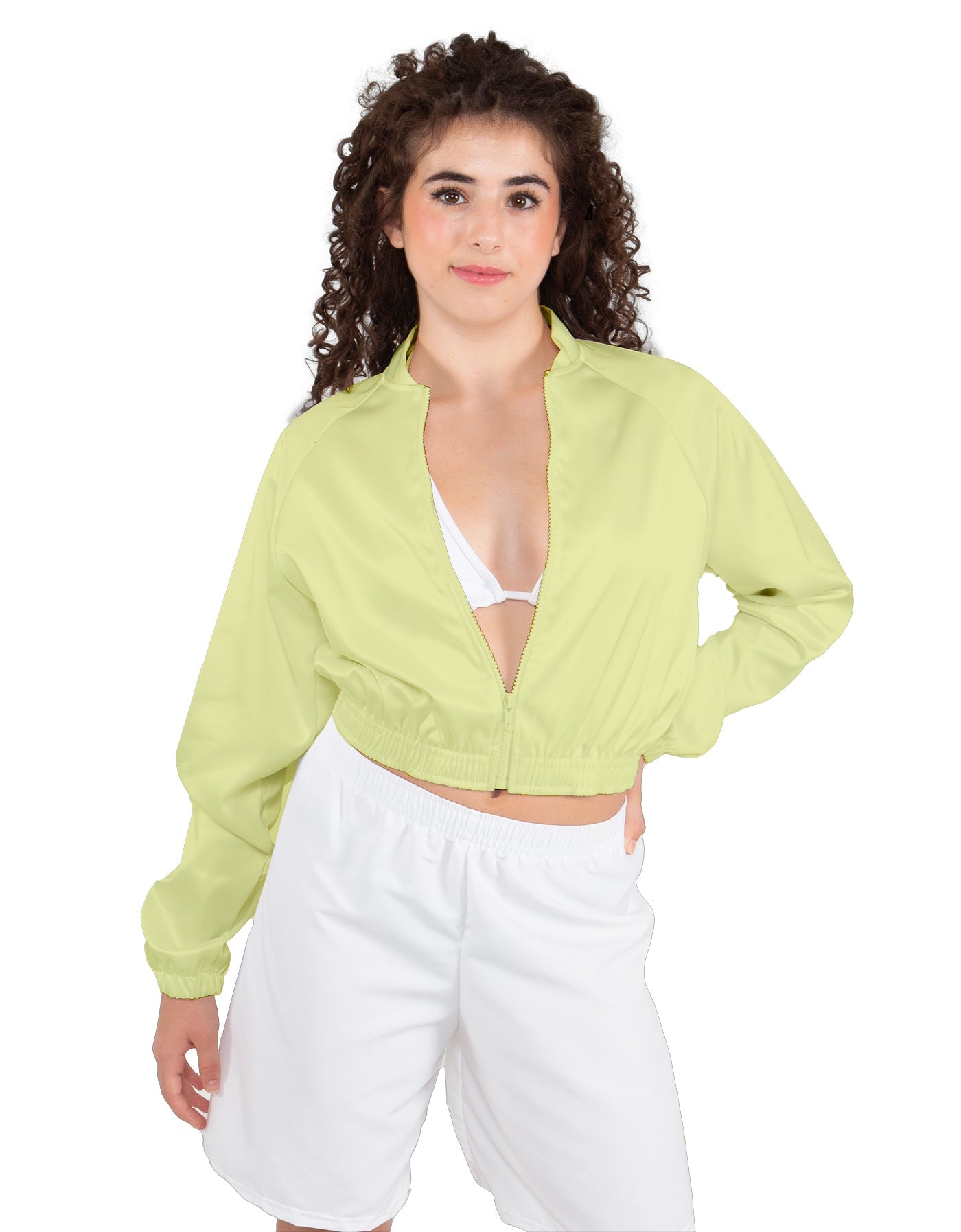 Solid Satin Cropped Jockey Jacket No Rib