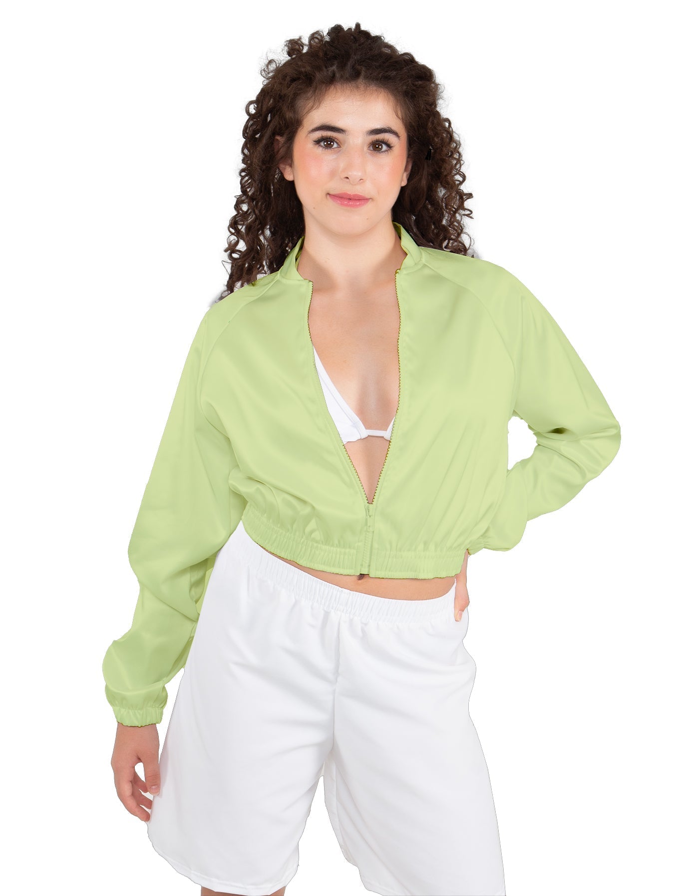 Solid Satin Cropped Jockey Jacket No Rib