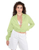 Solid Satin Cropped Jockey Jacket No Rib
