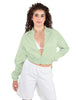 Solid Satin Cropped Jockey Jacket No Rib