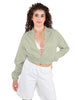 Solid Satin Cropped Jockey Jacket No Rib