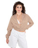 Solid Satin Cropped Jockey Jacket No Rib