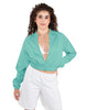 Solid Satin Cropped Jockey Jacket No Rib