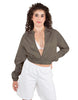 Solid Satin Cropped Jockey Jacket No Rib