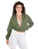 Solid Satin Cropped Jockey Jacket No Rib