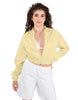 Solid Satin Cropped Jockey Jacket No Rib