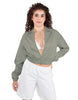 Solid Satin Cropped Jockey Jacket No Rib