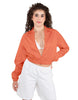 Solid Satin Cropped Jockey Jacket No Rib