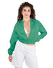 Solid Satin Cropped Jockey Jacket No Rib