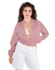 Solid Satin Cropped Jockey Jacket No Rib