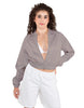 Solid Satin Cropped Jockey Jacket No Rib