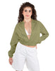 Solid Satin Cropped Jockey Jacket No Rib