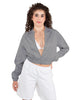 Solid Satin Cropped Jockey Jacket No Rib