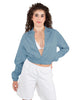 Solid Satin Cropped Jockey Jacket No Rib