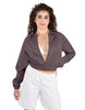 Solid Satin Cropped Jockey Jacket No Rib