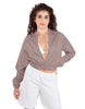 Solid Satin Cropped Jockey Jacket No Rib