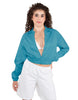Solid Satin Cropped Jockey Jacket No Rib