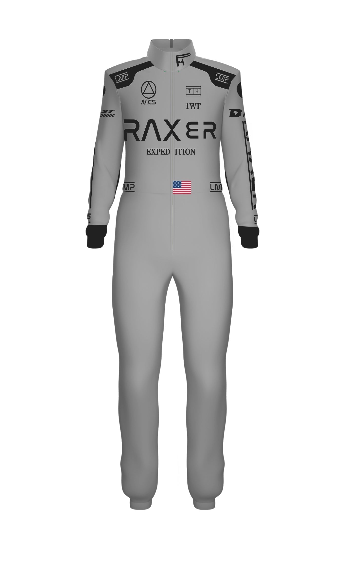 F1 Racing Jumpsuit with Tall Collar
