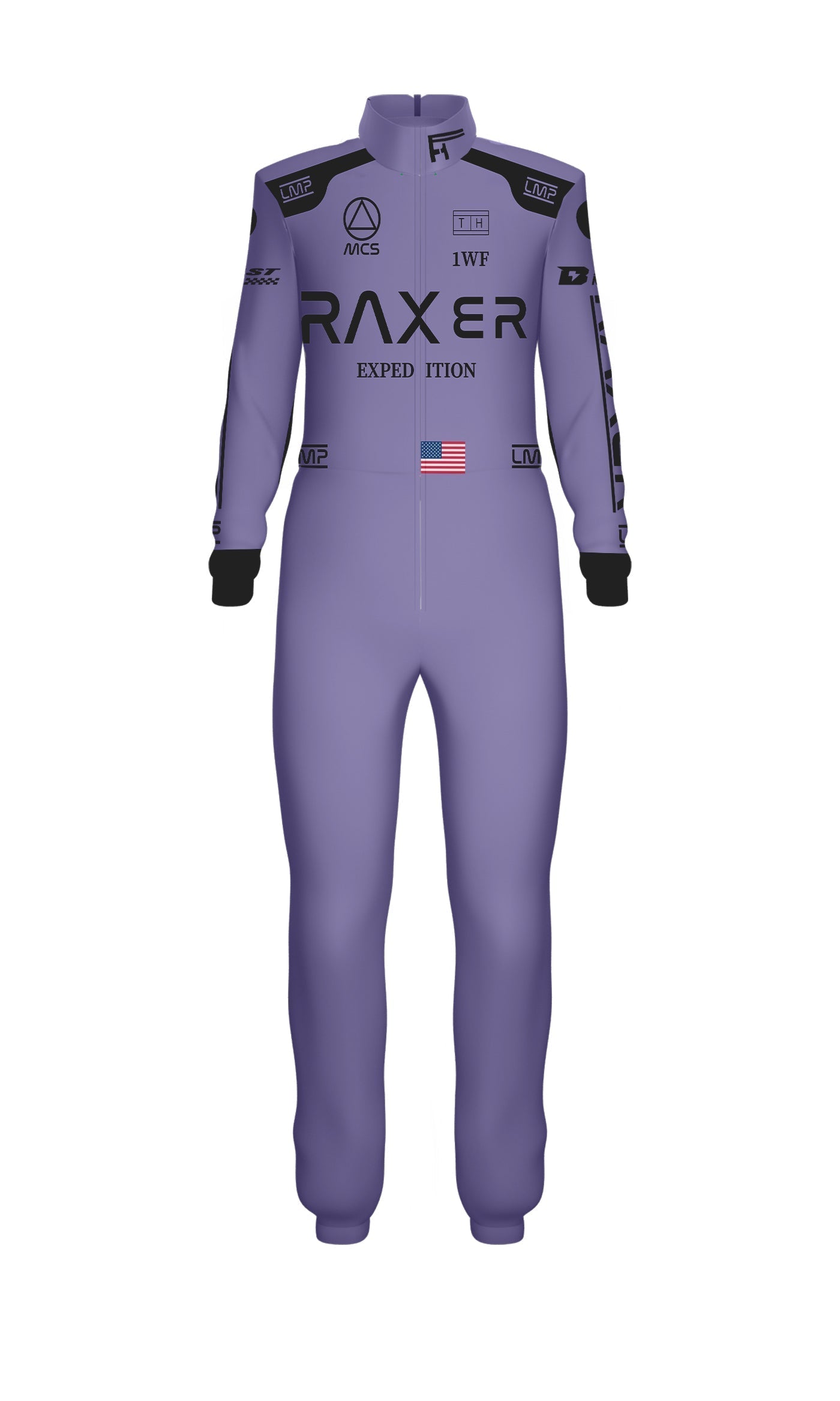 F1 Racing Jumpsuit with Tall Collar
