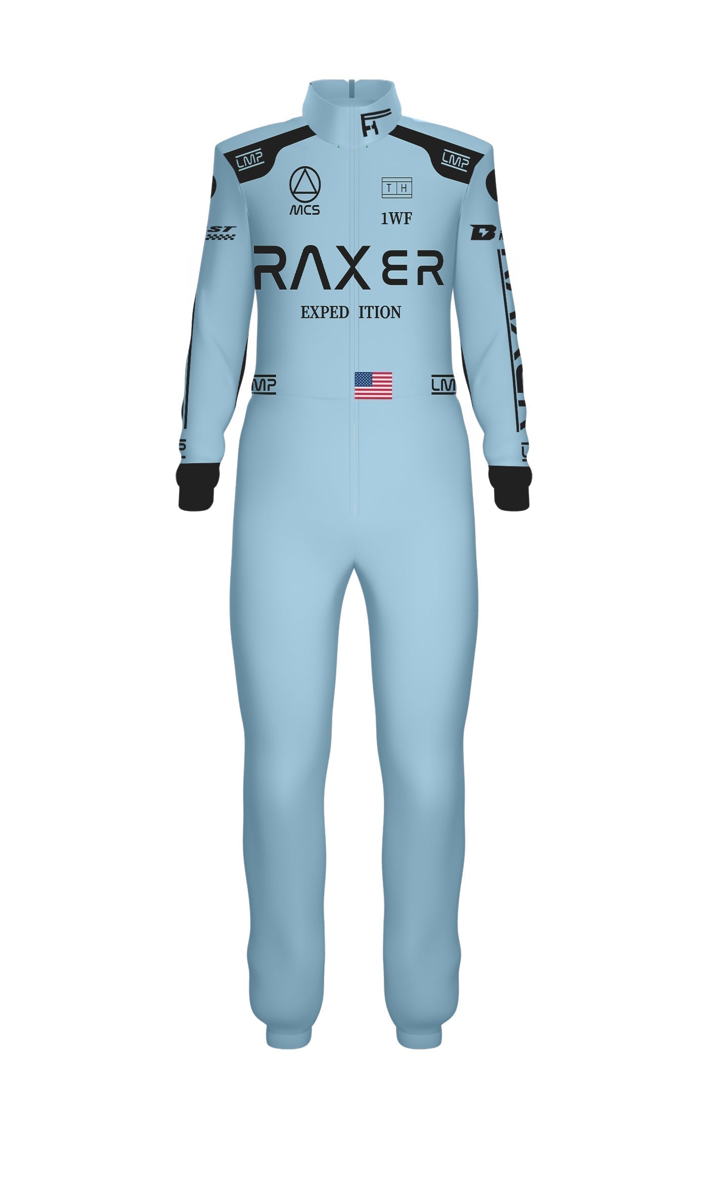 F1 Racing Jumpsuit with Tall Collar