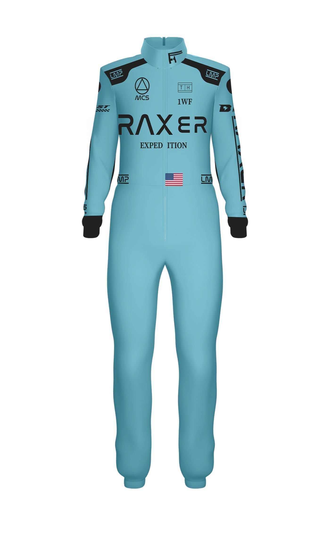 F1 Racing Jumpsuit with Tall Collar