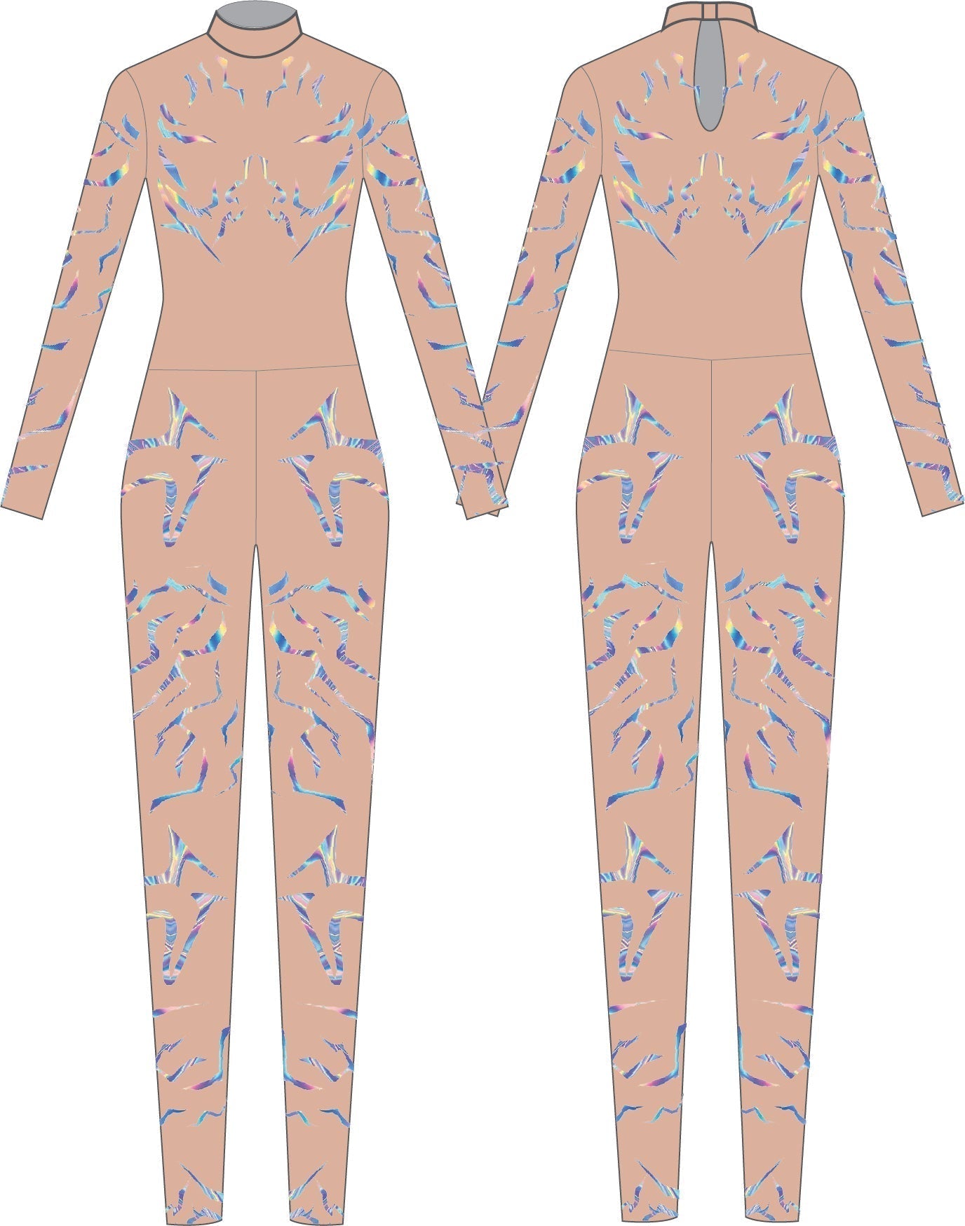 Demon Huntress LS Tneck Keyhole Back Unitard