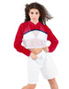 Red White and Blue Loose Mesh Hooded Top