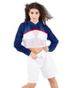 Red White and Blue Loose Mesh Hooded Top