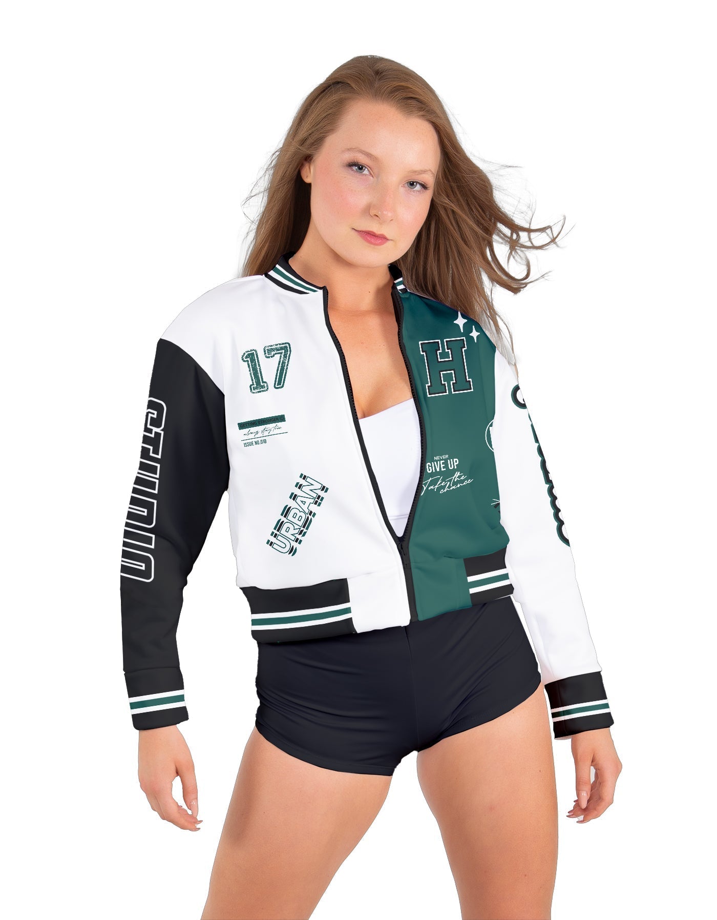 Varsity Cropped Varsity Jacket Low Collar