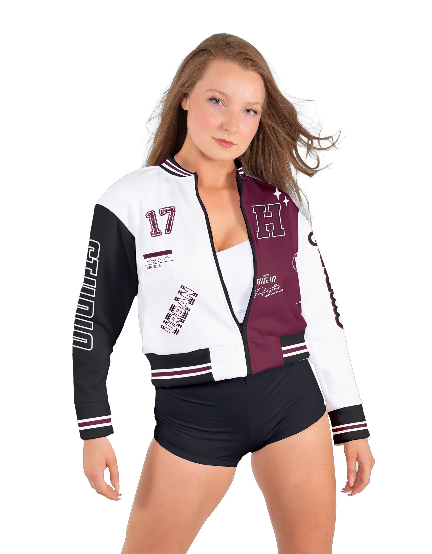 Varsity Cropped Varsity Jacket Low Collar
