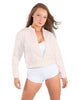 Solid Fleece Cropped Varsity Jacket