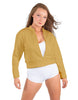 Solid Fleece Cropped Varsity Jacket